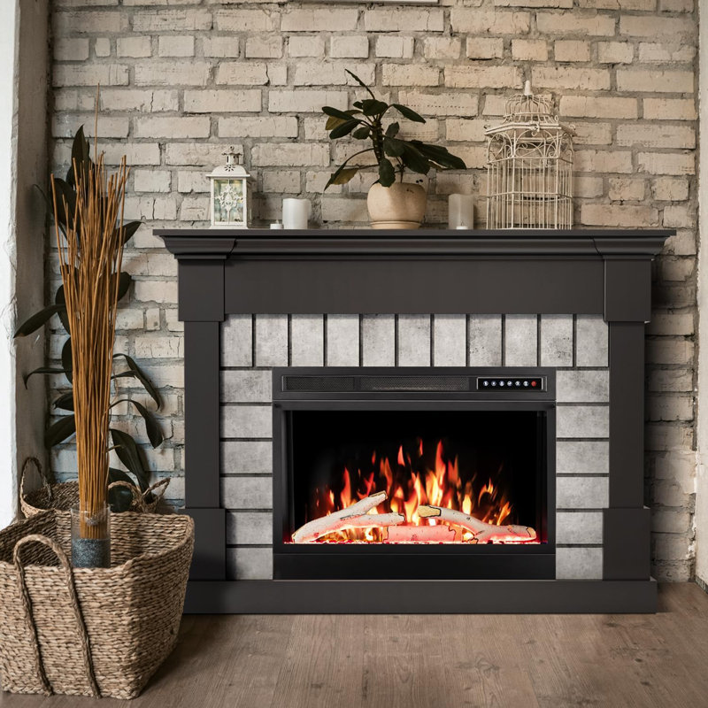 R.W.FLAME Freestanding Electric Fireplace Up To 50.63" with Remote, Black