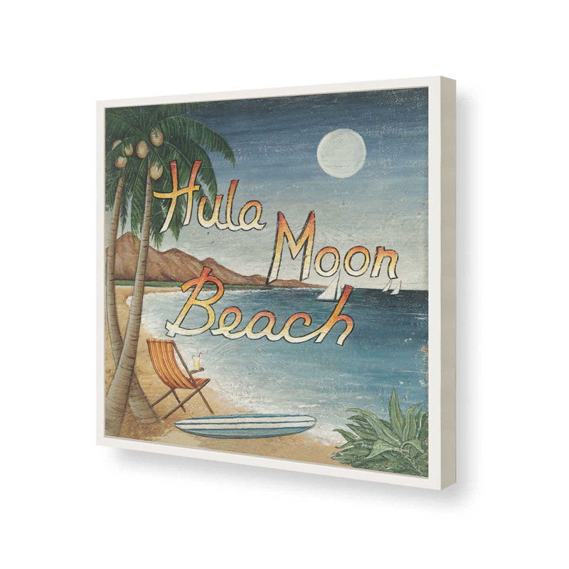 Reproduction d'art «Hula Moon Beach» par David Carter Brown, H 12 po x l 12 po, Blanc