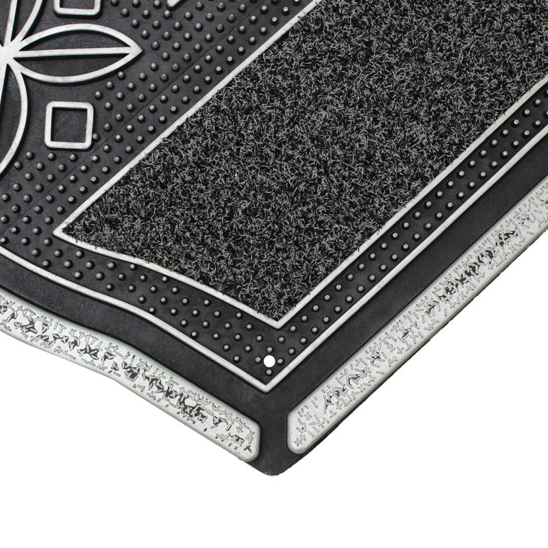 Metallic Welcome Door Mat Outdoor Doormat, Silver