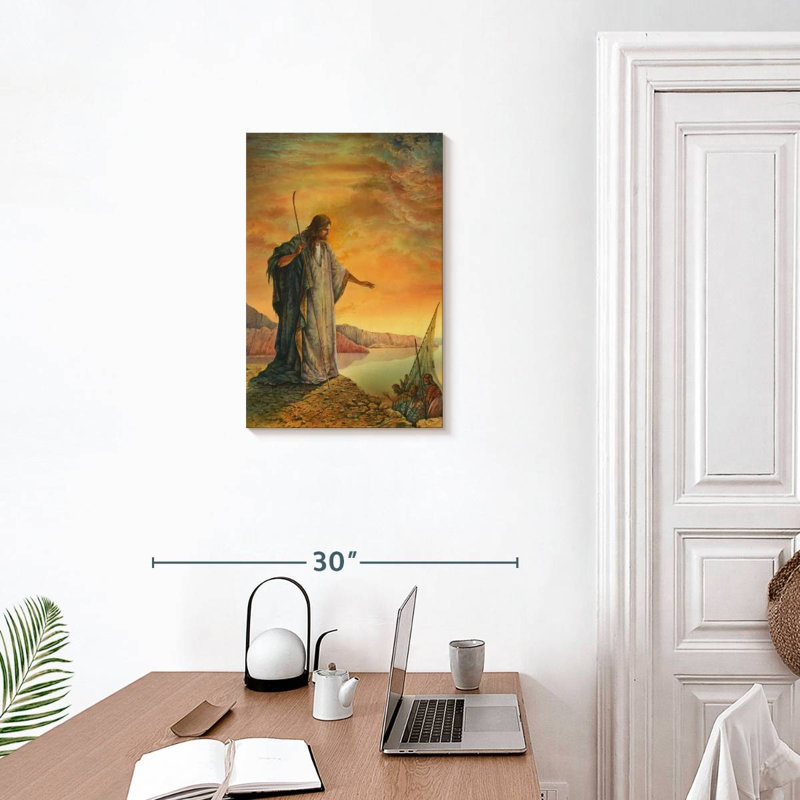 Jésus à la mer de Galilée, H 24 po x l 16 po