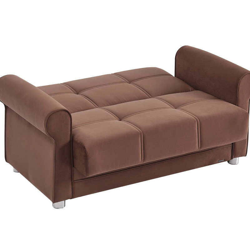 Rangement brun rougeâtre - collection, fabrication, hauteur du produit: 35,8 po, poids du colis de 130 lb, revêtement en microfibre, confortable pour un séjour en famille, profondeur de 63 po