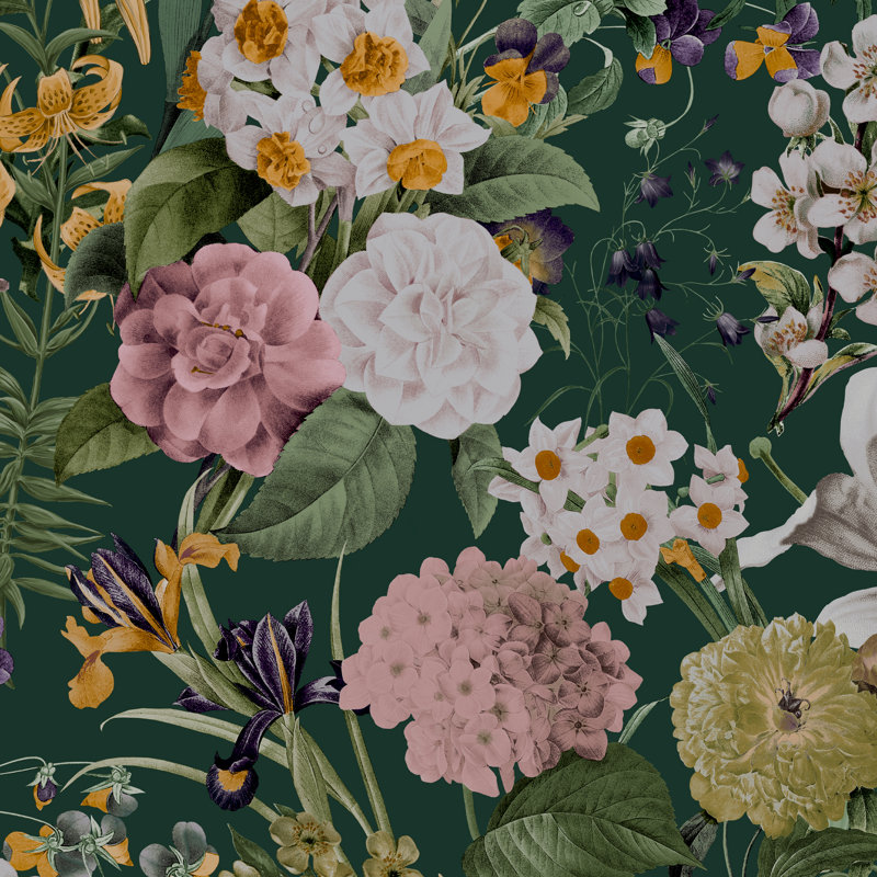 Papier peint Glassa Flora Emerald