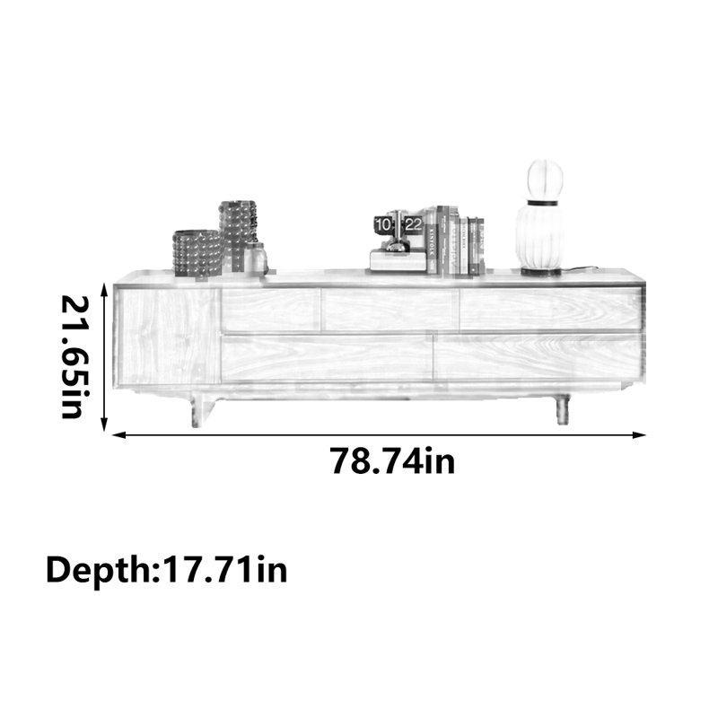 Meuble télé de salon, H 21,65 po x l 78,74 po x P 17,71 po