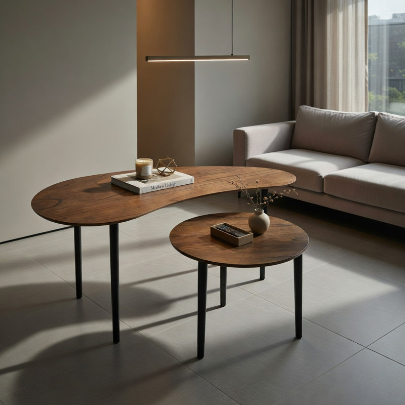 Ensemble de tables gigognes 2 pièces Hommoo