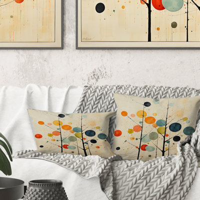 Beige Mid Century Minimalist Masterpiece - Minimalism Printed Throw Pillow