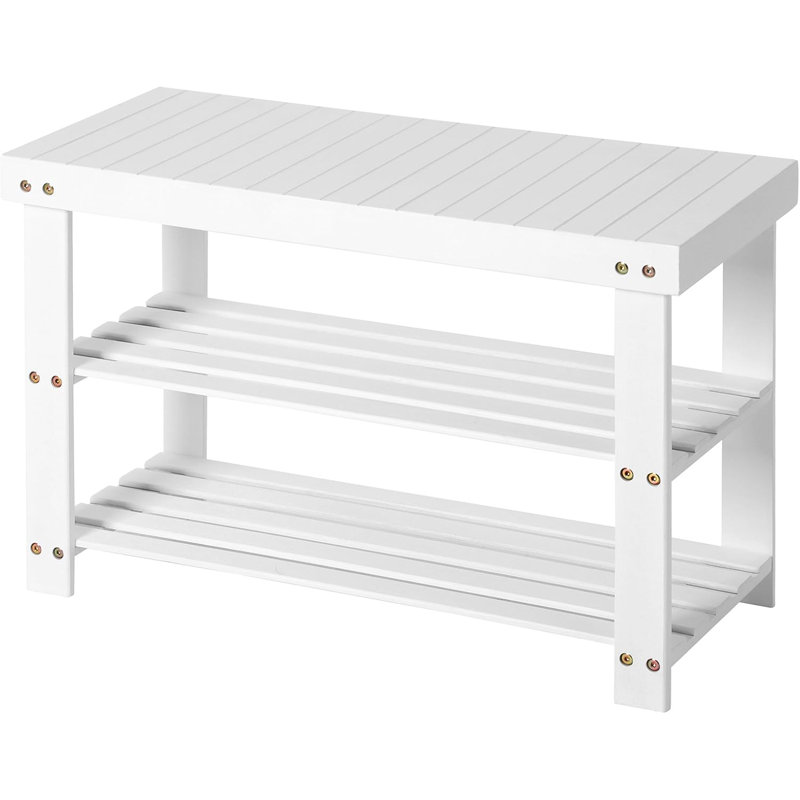 Picazo Solid Wood Storage Bench, White
