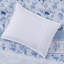 Housse de couette simple / simple TG avec rayures florales bleues, microfibre, literie en microfibre rayée lavable, fermeture à boutons, lavable, 2 taies décoratives incluses-130428791