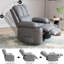 Fauteuil inclinable de massage en cuir PU de 22 pouces avec fonctions vibrantes et chauffantes, fauteuil inclinable avec porte-gobelets intégrés et poches latérales-2042521087