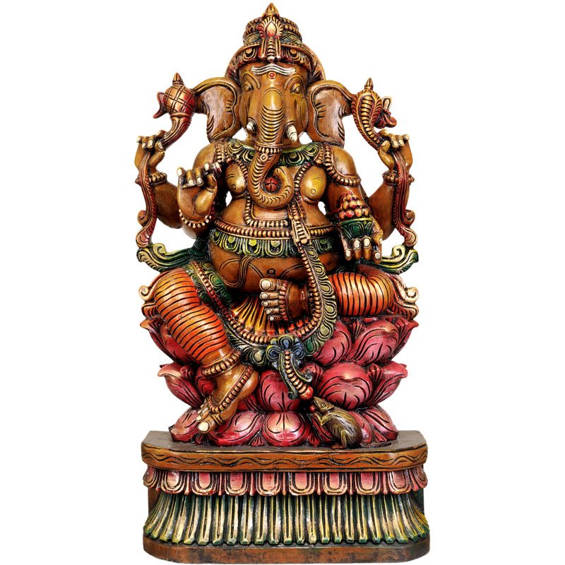 Lord Ganesha assis sur un lotus