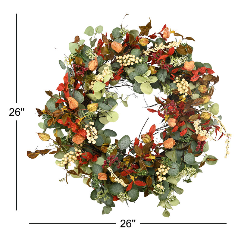 Handcrafted Faux Eucalyptus, Berry 26'' Wreath