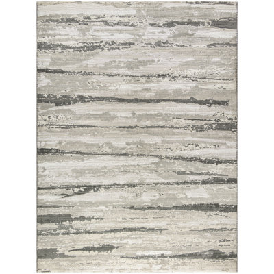 Tapis tissé durable à rayures Ivaline
