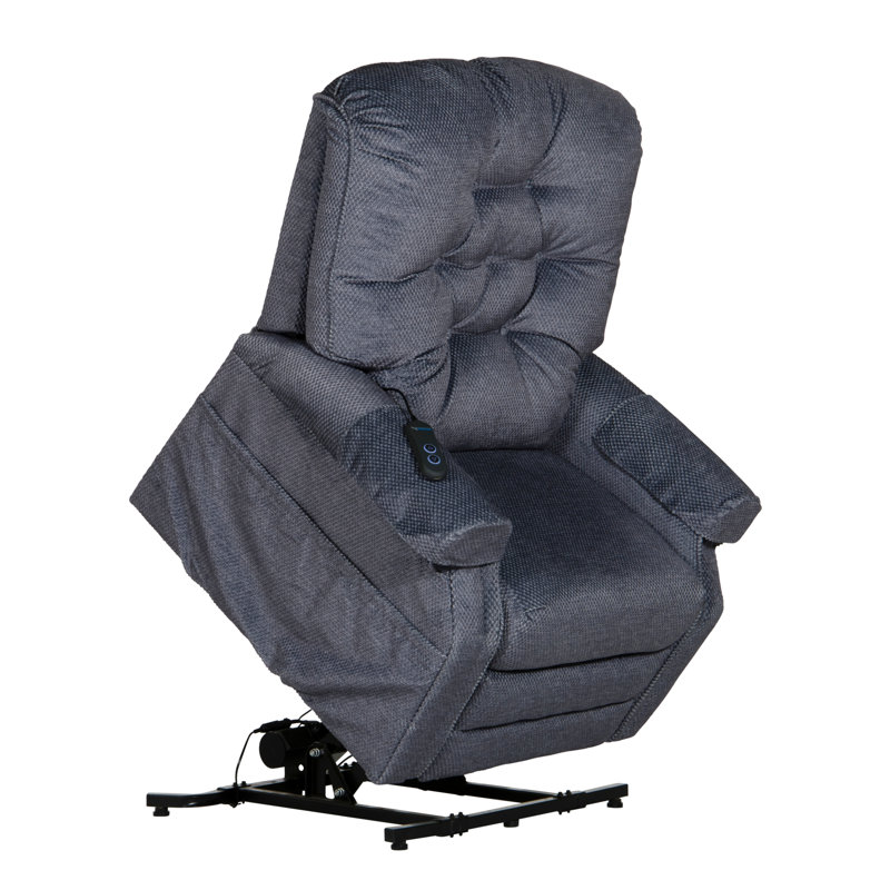 Patriot Power Lift Assist Upholstered Recliner, Blue 100% Polyester