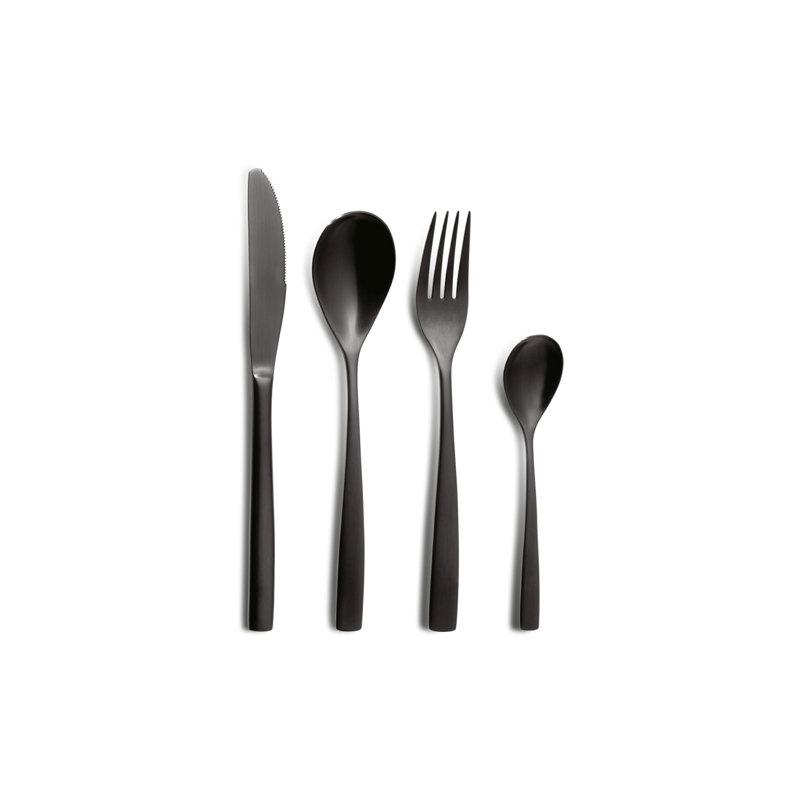 Metro Lane Clabern 24 Piece Stainless Steel Cutlery Set , Service for 6, Black