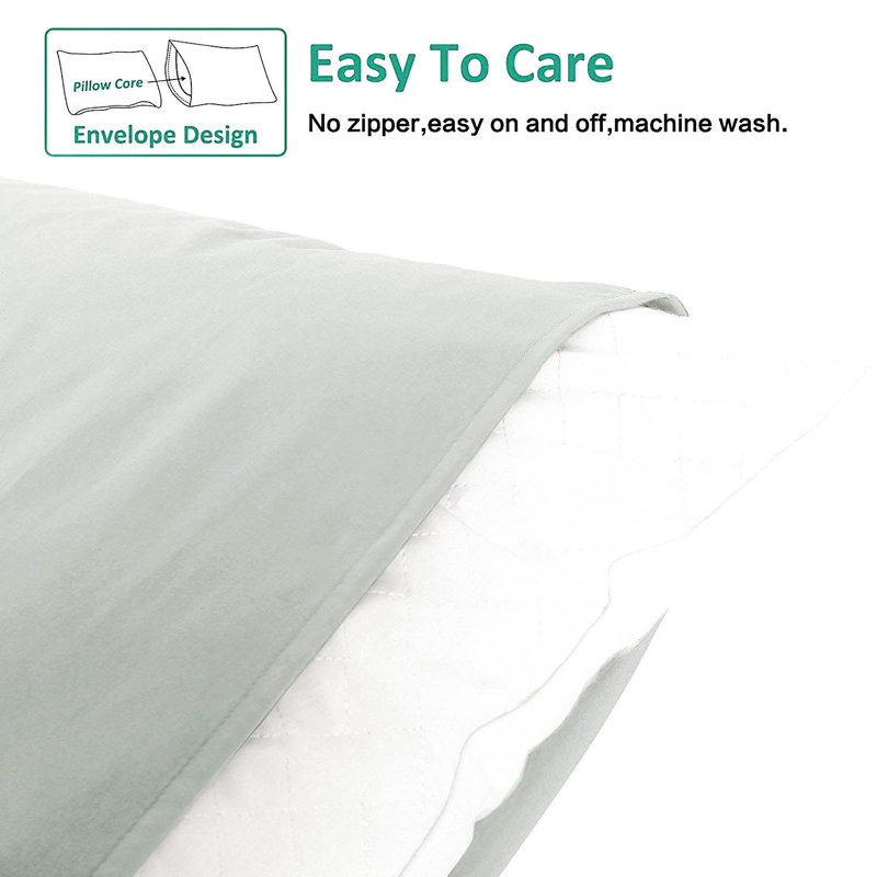  Housse de coussin en microfibre, Gris clair, Taie d'oreiller taille très grand