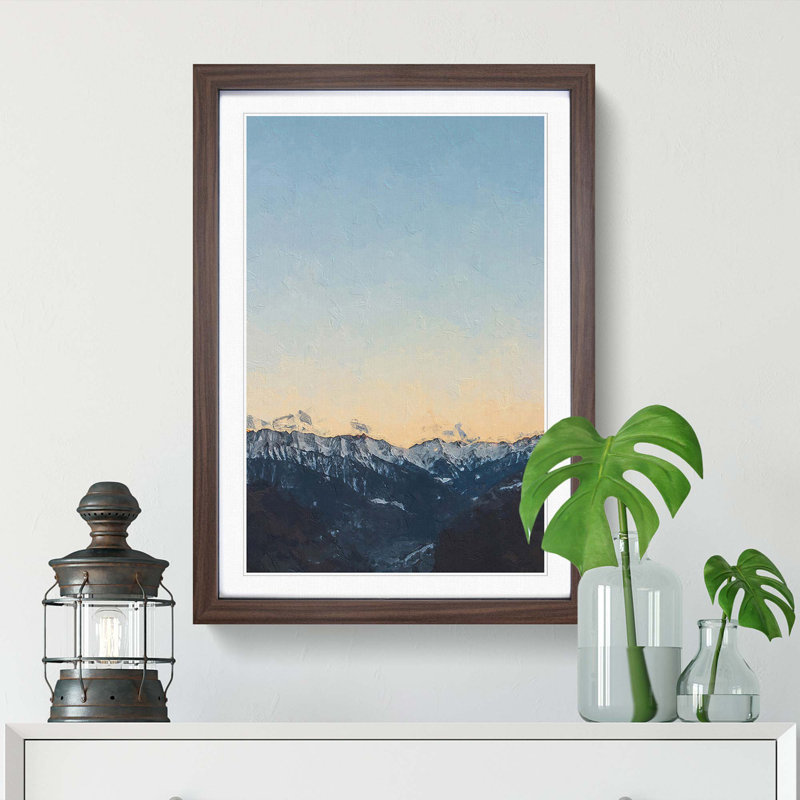 Ahrntal Mountain Valley In Italy - Single Picture Frame Print, Walnut Framed, 45cm H x 33cm W x 2cm D