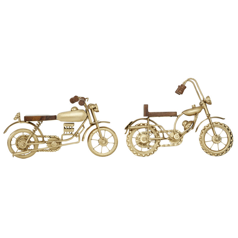 Norhad Motorcycle Figurines & Sculptures, Gold
