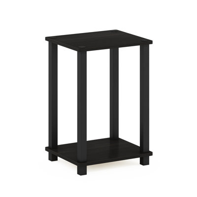 Villalba Compact Bedside Table, Nightstand, Black Espresso/Black