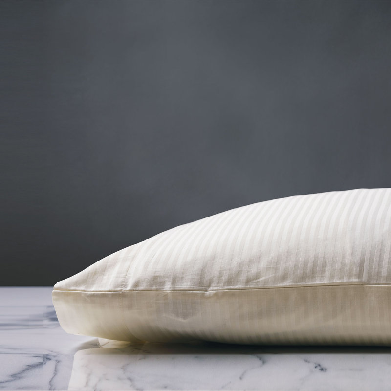 Emilio Egyptian Cotton Jacquard Striped, Ivory, Queen Pillowcase