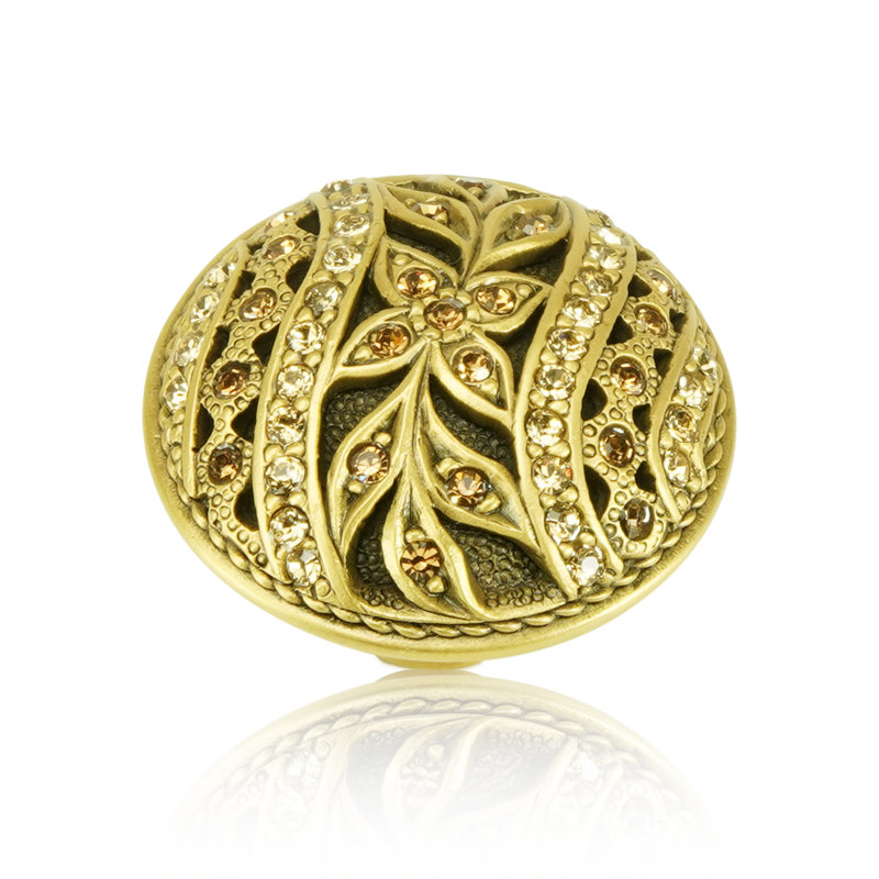 HAMPTON KNOB; LT. COLORADO TOPAZ CRYSTAL, Gold