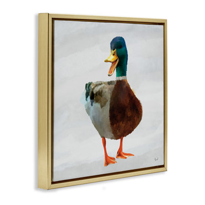 Squawking Duck Portrait Floating Frame, design by Renel Peters