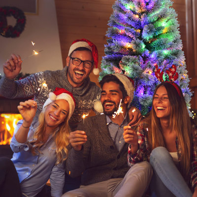 Aneekah 185cm H Lighted Artificial Christmas Tree