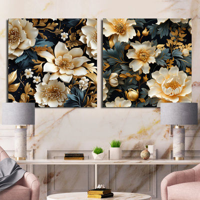 Turcot - Ensemble de 2 collages floraux carrés