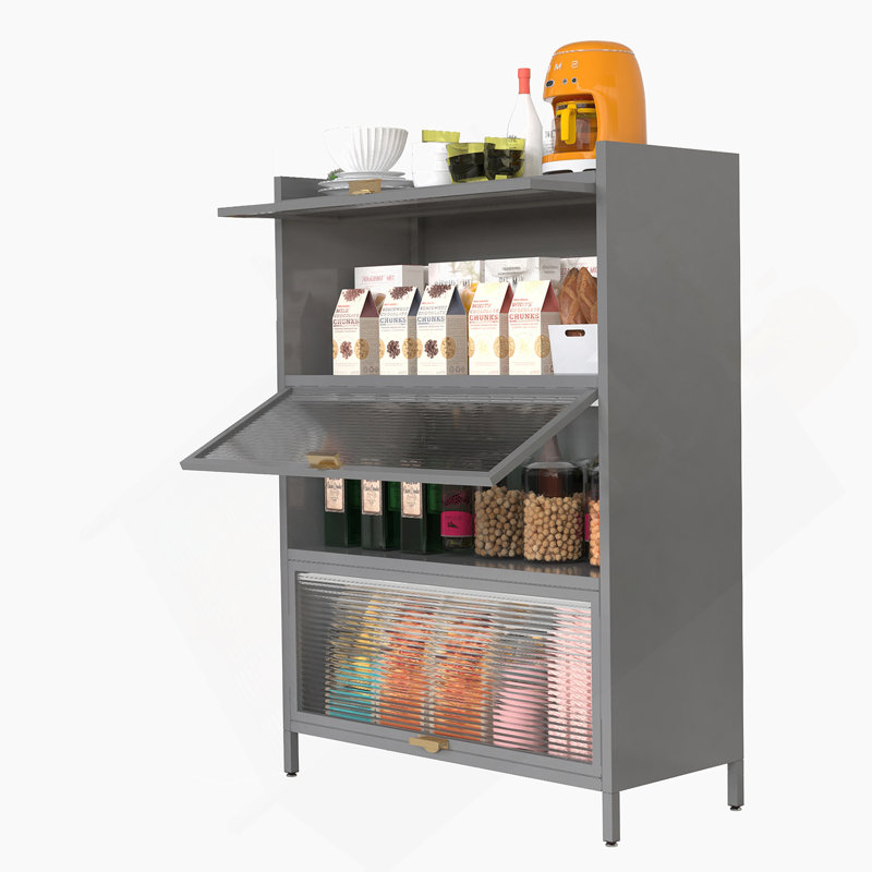 4-Level Flip Door Cabinet, Gray