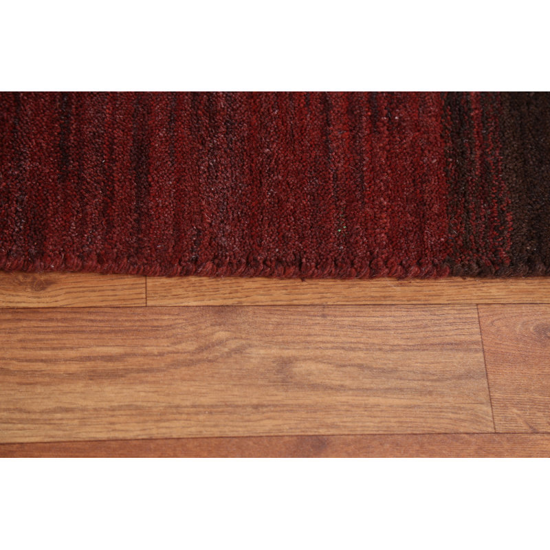 Tapis oriental rayé Gabbeh 9 pi 9 po x 8 pi 3 po