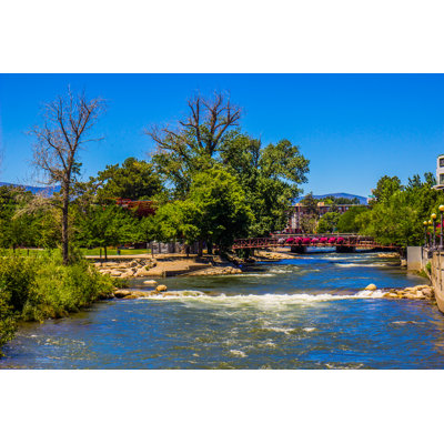 Walking Bridge Over Truckee River by Thomas Bullock - Wrapped Canvas Print