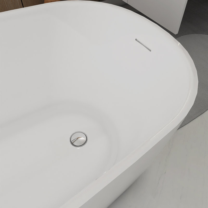 59“ Freestanding Soaking Acrylic Bathtub