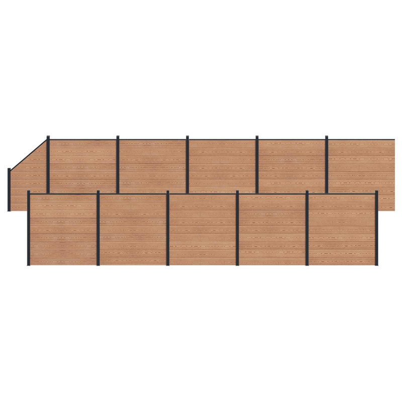 1830 cm W Fencing Kits Fencing with 11 Panel(s) Included, Brown