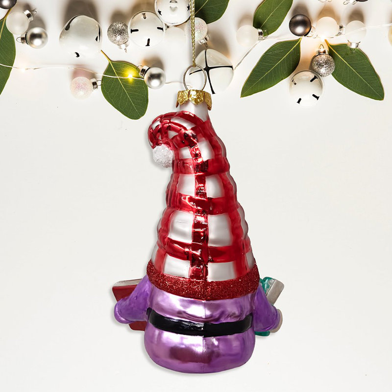 Festive Teacher Glass Christmas Ornament