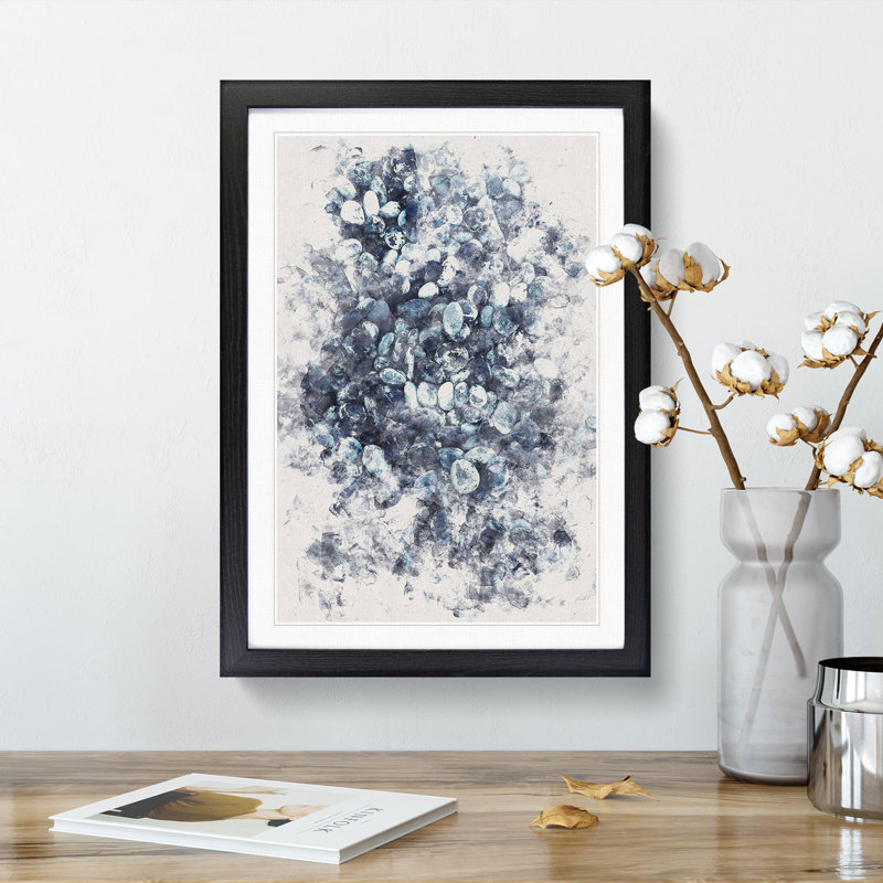 Pebbles on the Beach - Framed Print, 33cm H x 24cm W x 2cm D, Black Framed