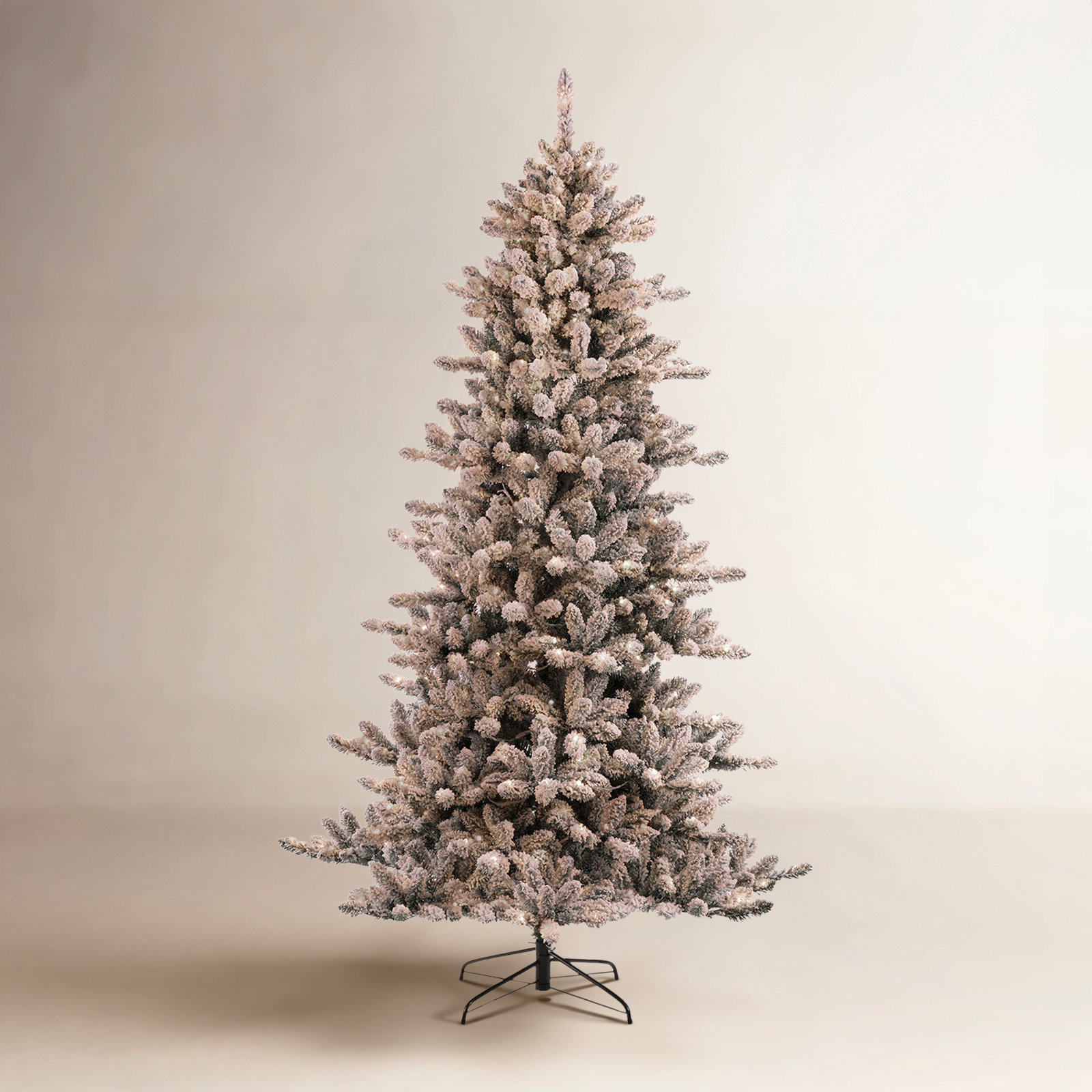 Guillema Frosted 7.5' Pre-Lit Fir Christmas Tree, 7.5'