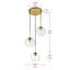 Luminaire suspendu sphérique pour îlot de cuisine à trois lumières avec accents en verre Snead-2130436244-2129991287-2129991285