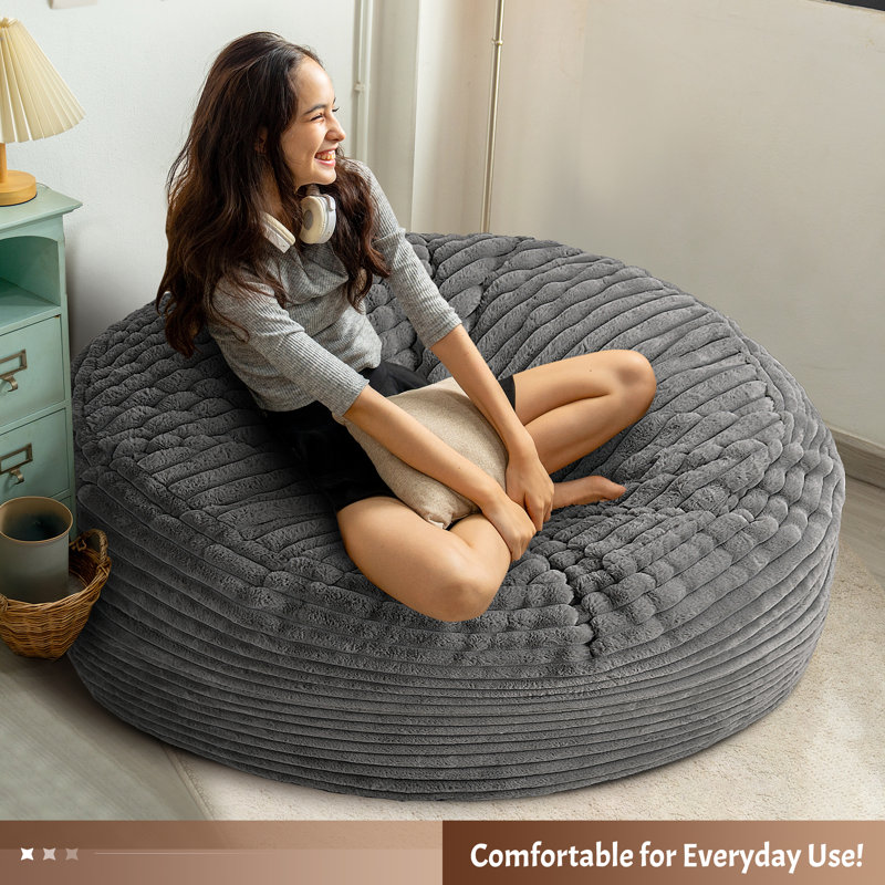 Fauteuil à billes Soft Gauna - Confort à petite échelle avec charme rustique, H 29,5 po x l 59,1 po x P 59,1 po