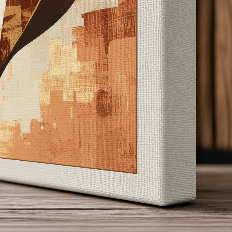 Rust Bloom Botanical - Wrapped Canvas, 36x24 - 91.4 x 61.0 cm, Cream Border