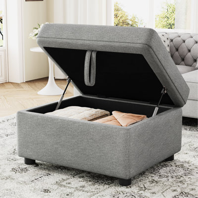Gris 26,6 po pour le salon et la chambre à coucher, mobile avec assise cachée spacieuse en velours côtelé confortable