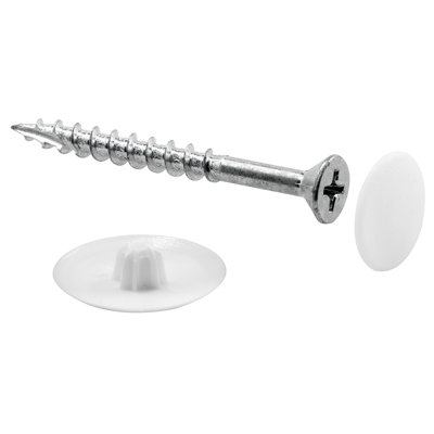 Prime-Line Screw Cap Cover, Plastic Construction, White