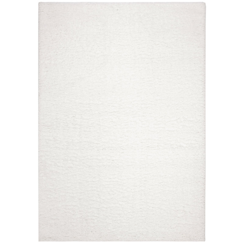 Tapis blanc à poils longs Jiang, Rectangle 5 pi 3 po x 7 pi 6 po