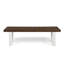 Banc de salle à manger moderne en bois d'acacia avec pieds en fer, brun foncé et blanc Modern | Idée de cadeau