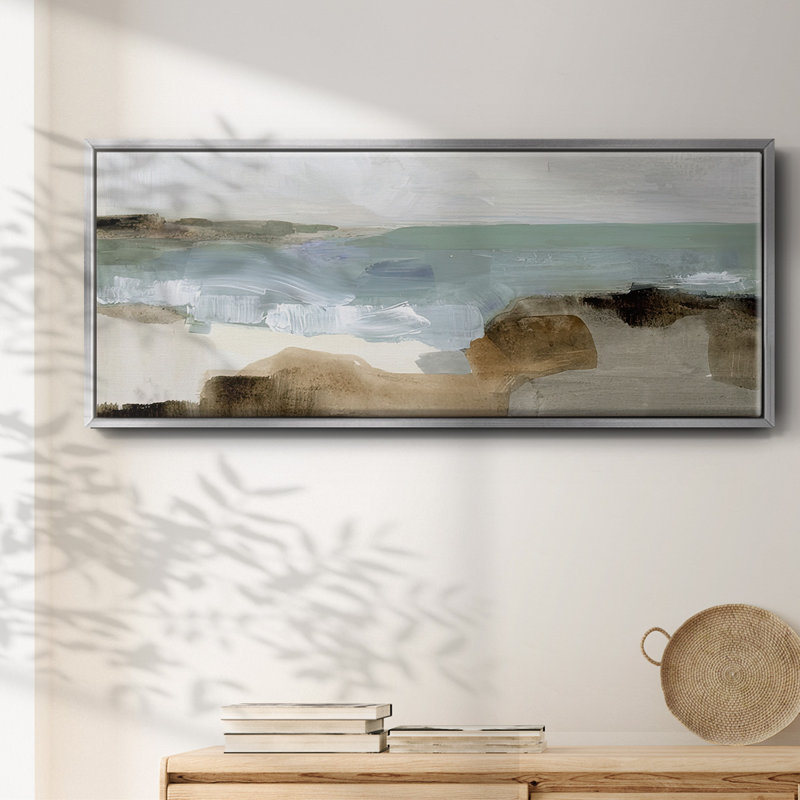 «Ocean Sigh III», toile encadrée, H 24 po x l 60 po x P 1,5 po, Argent