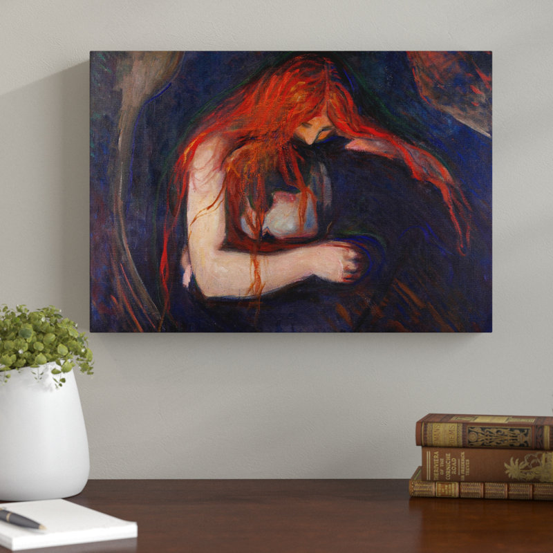 The Vampire by Edvard Munch - Wrapped Canvas, 40cm H x 60cm W