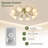 41" Flower Ceiling Fan with Light and Remote Low Profile-1303655635