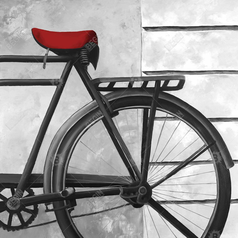 Vélo arrière - décor de toile encadré de vélo minimaliste