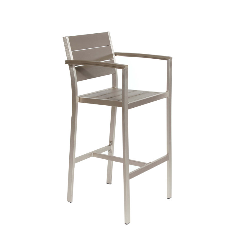 Set Of 4 Arm Betty Bar Stools, Gray