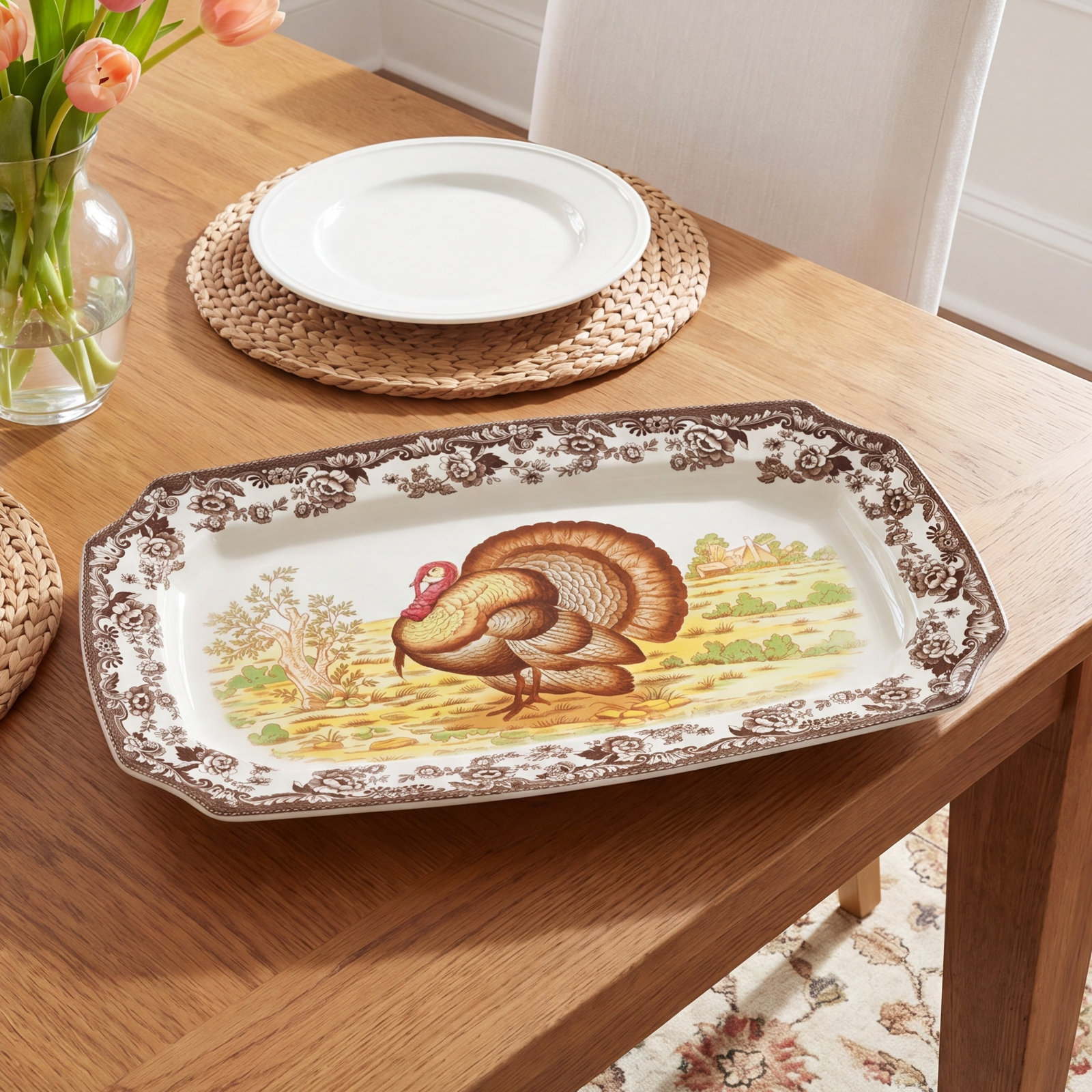Woodland Turkey Rectangular Platter