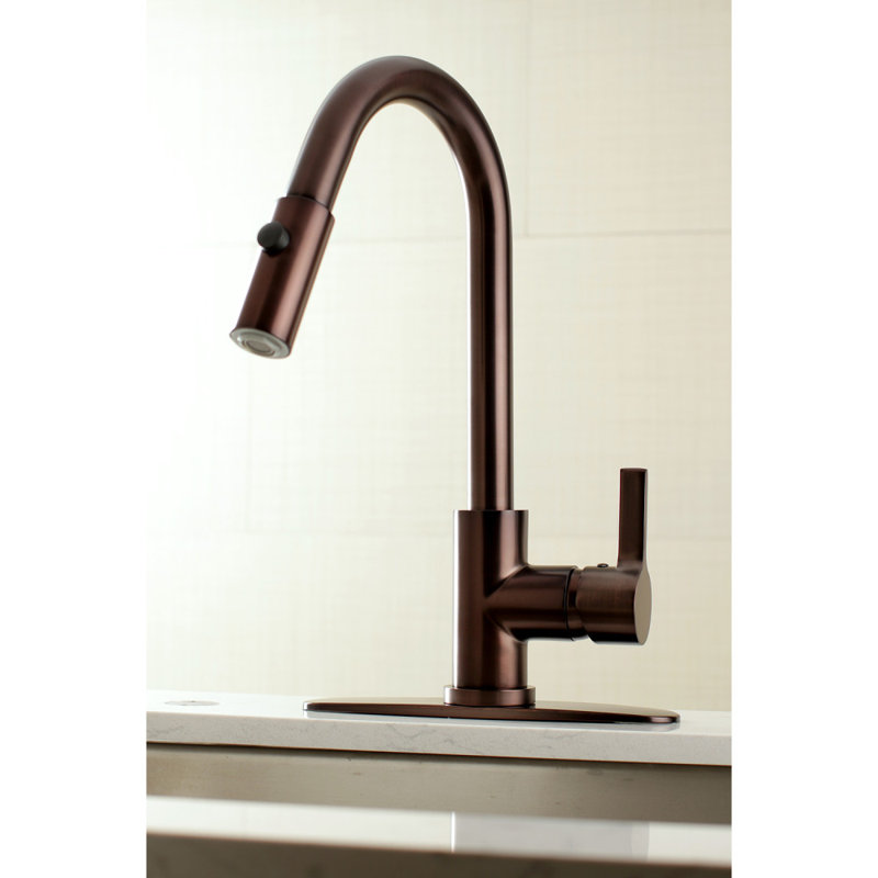 Kingston Brass Continental Single-Handle Pull-Down Kitchen Faucet, Oil Rubbed Bronze