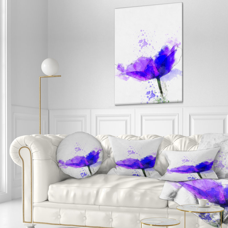 Coussin lombaire à croquis floral magnifique anemone