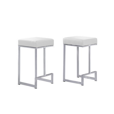 Jochebed Upholstered Counter Stool with Metal Frame